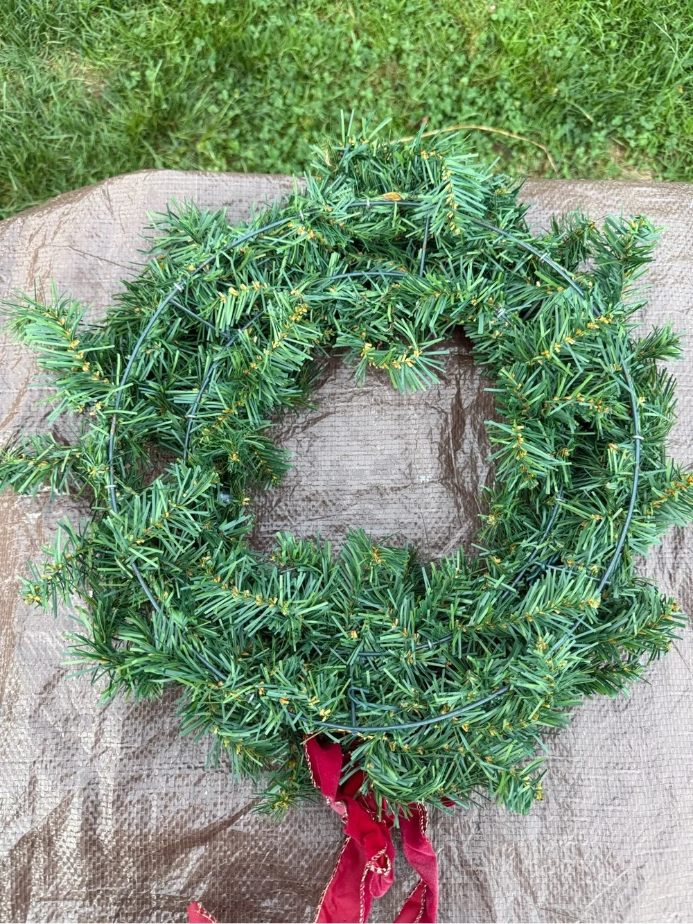 Holiday Green Christmas Wreath with Red Accents